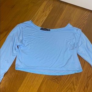 🔴5 FOR $25🔴 blue long sleeve crop top